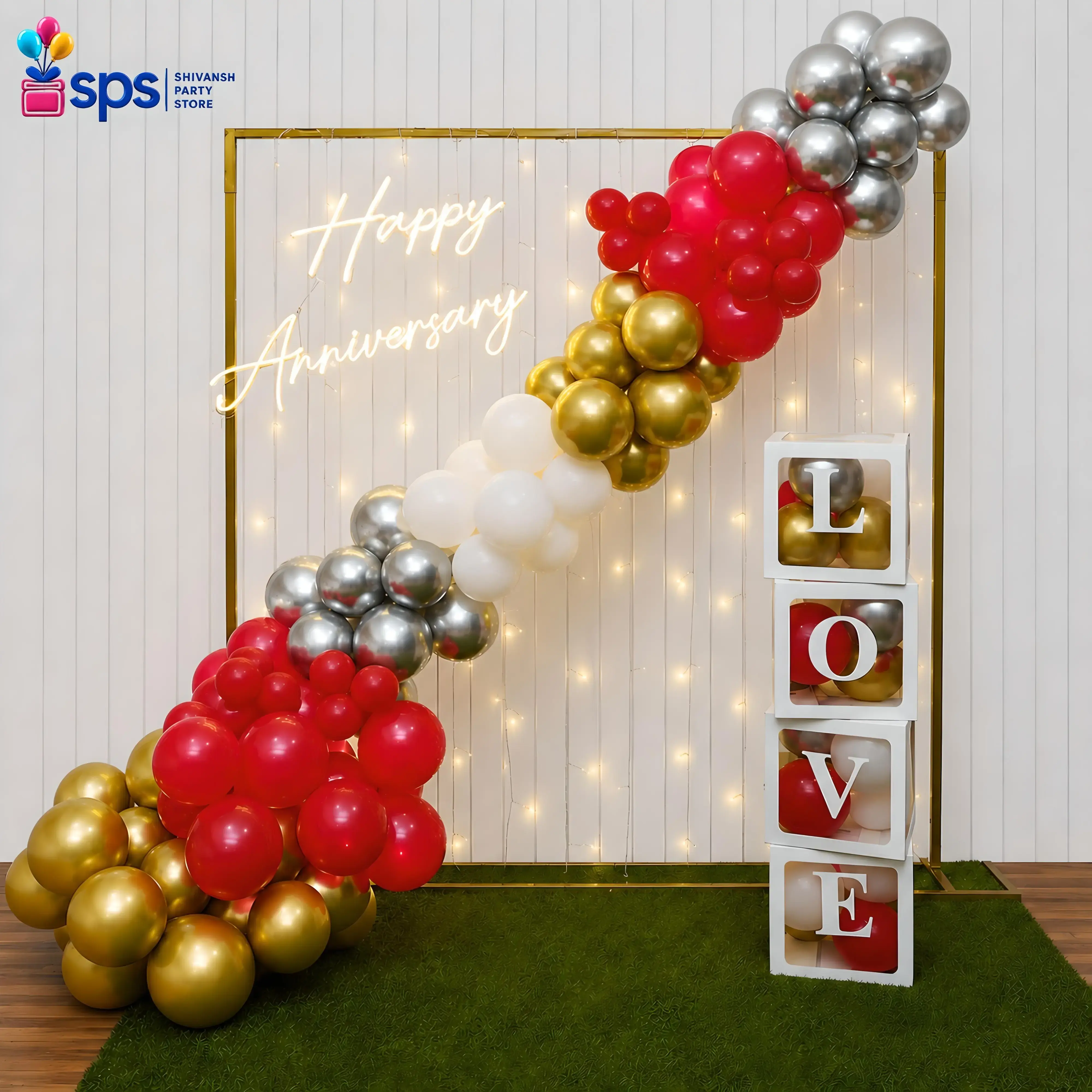 Shimmery Anniversary Stand Decor