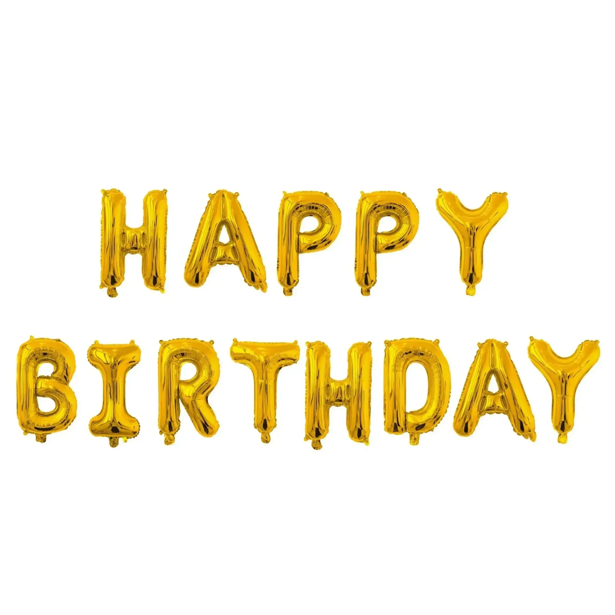 Happy Birthday Aluminum Foil Banner Balloons for Birthday Party Decorations and Supplies Golden
