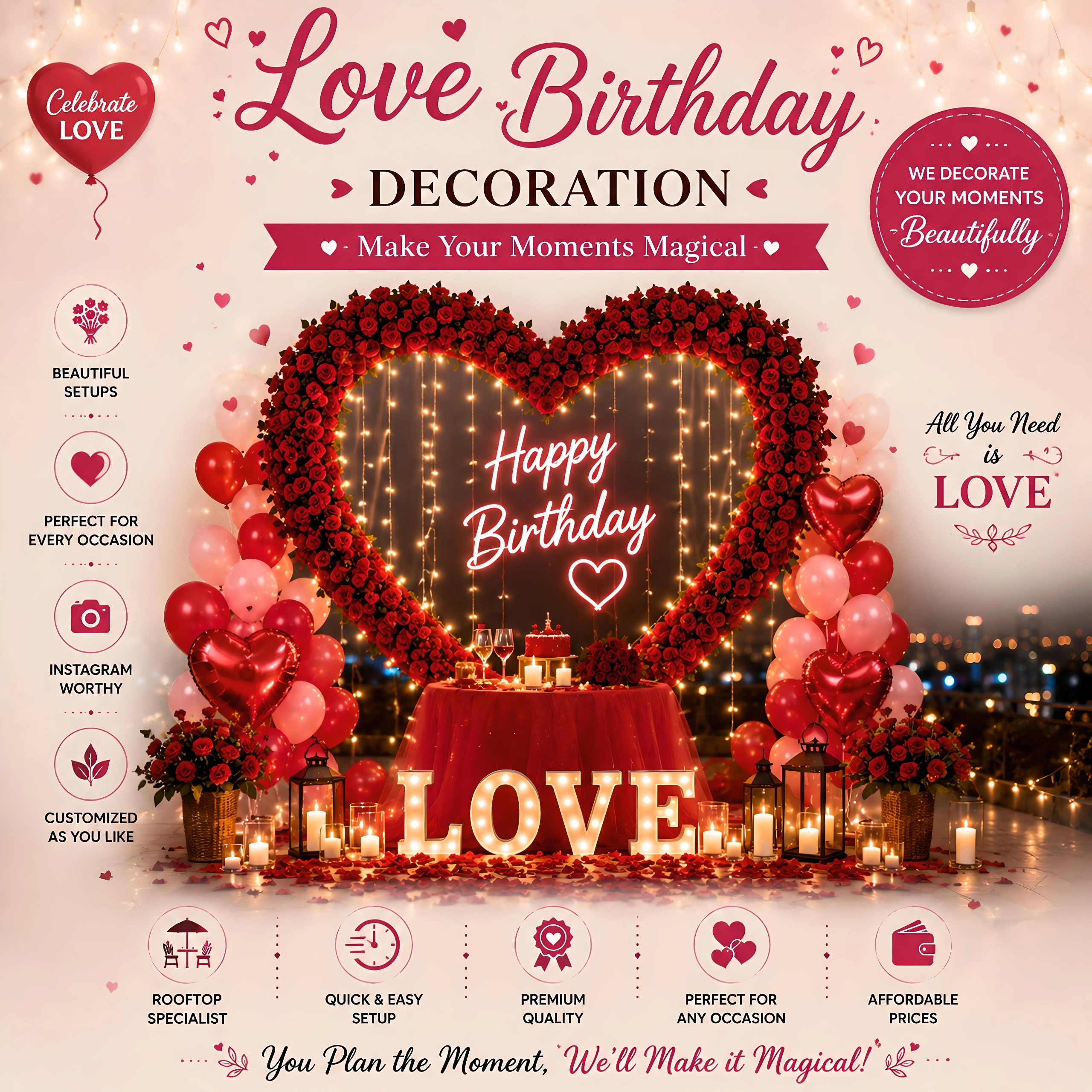 Birthday Love Decoration